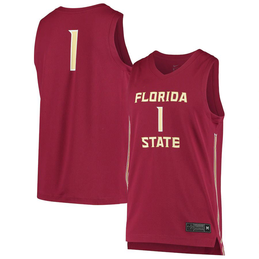 #1 F.State Seminoles Unisex Replica Basketball Jersey Garnet Stitched American College Jerseys - Main View