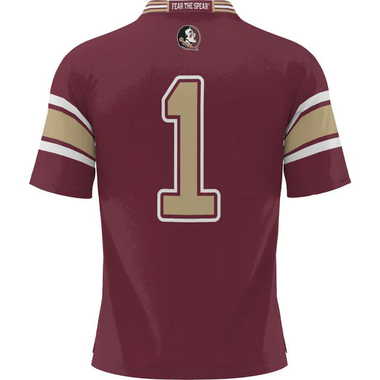 #1 F.State Seminoles ProSphere Endzone Football Jersey Garnet Stitched American College Jerseys - Main View