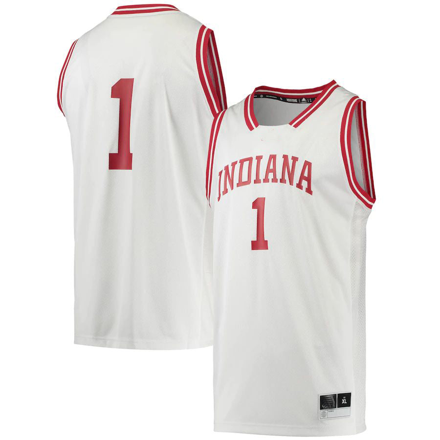 #1 IN. Hoosiers Reverse Retro Jersey White Stitched American College Jerseys - Main View