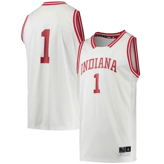 #1 IN. Hoosiers Reverse Retro Jersey White Stitched American College Jerseys - Main View