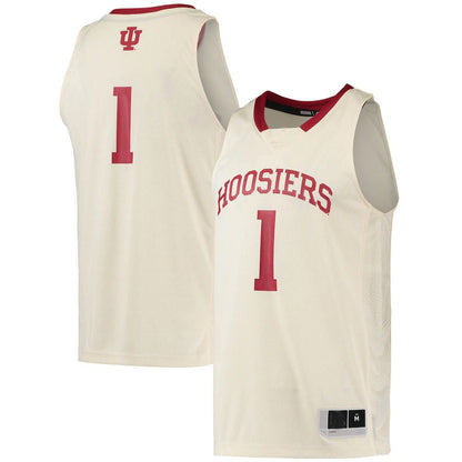 #1 IN. Hoosiers Swingman Team Basketball Jersey Cream Stitched American College Jerseys - Main View