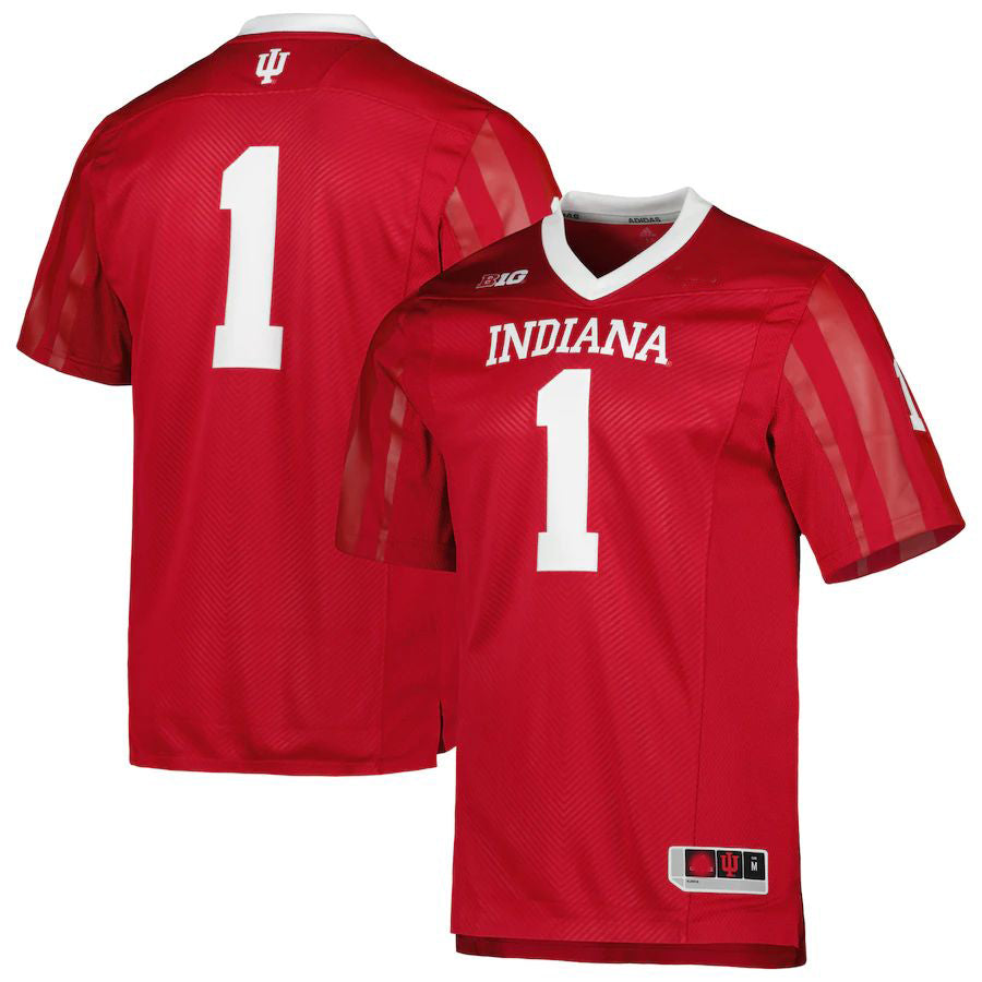 #1 IN. Hoosiers Team Premier Football Jersey Crimson Stitched American College Jerseys - Main View