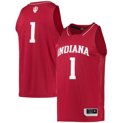 #1 IN. Hoosiers Team Swingman Basketball Jersey Crimson Stitched American College Jerseys - Main View