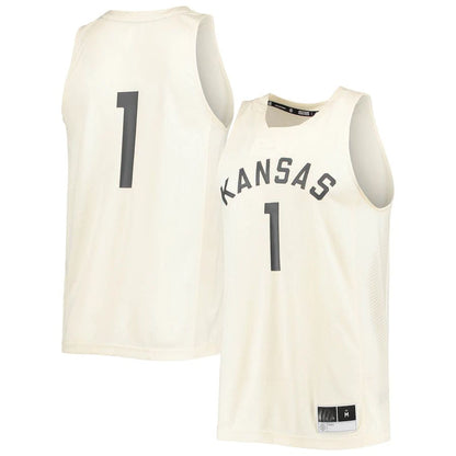 #1 K.Jayhawks Reverse Retro Jersey  Cream Stitched American College Jerseys - Main View