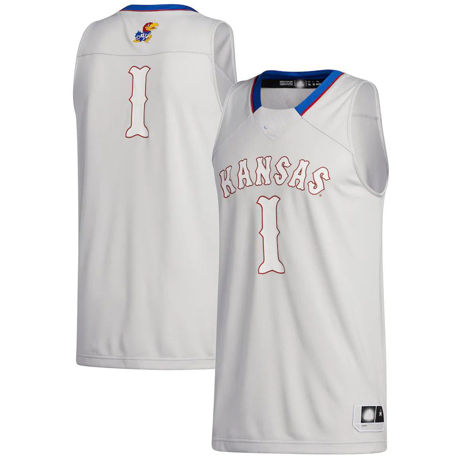 #1 K.Jayhawks Swingman Jersey Gray Stitched American College Jerseys - Main View