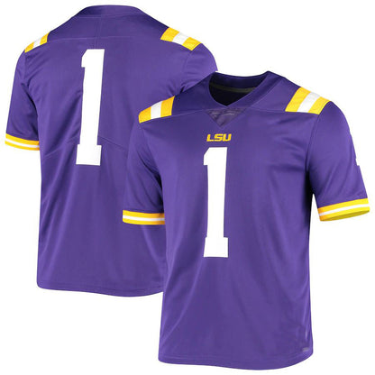 #1 L.Tigers Team Limited Jersey Football Jersey Purple Stitched American College Jerseys - Main View