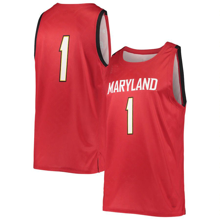 #1 M.Terrapins Under Armour College Replica Basketball Jersey  Red Stitched American College Jerseys - Main View