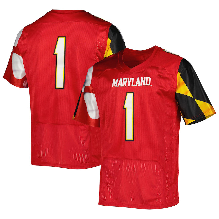#1 M.Terrapins Under Armour Premier Limited Jersey Red Football Jersey Stitched American College Jerseys - Main View