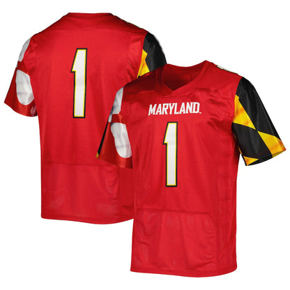 #1 M.Terrapins Under Armour Premier Limited Jersey Red Football Jersey Stitched American College Jerseys - Main View