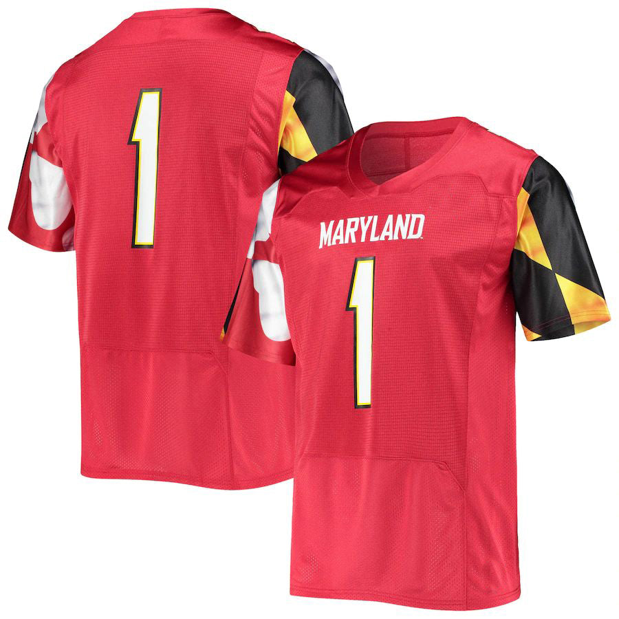 #1 M.Terrapins Under Armour Replica Jersey Red Football Jersey Stitched American College Jerseys - Main View