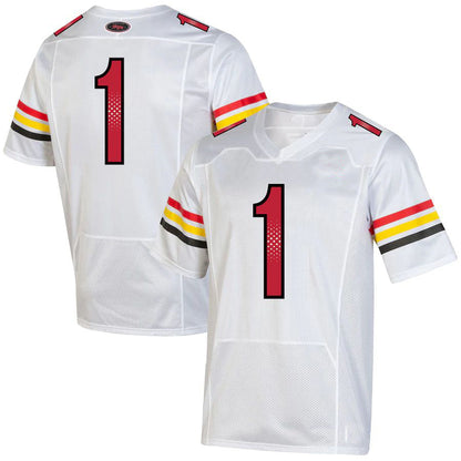 #1 M.Terrapins Under Armour Throwback Special Game Jersey White Football Jersey Stitched American College Jerseys - Main View