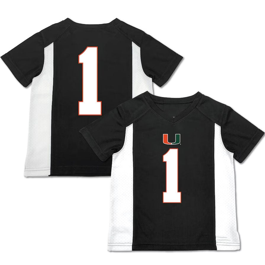 #1 M.Hurricanes Garb Football Jersey - Black American College Jerseys - Main View