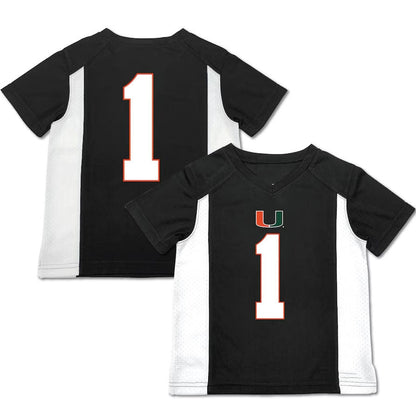 #1 M.Hurricanes Garb Football Jersey - Black American College Jerseys - Main View