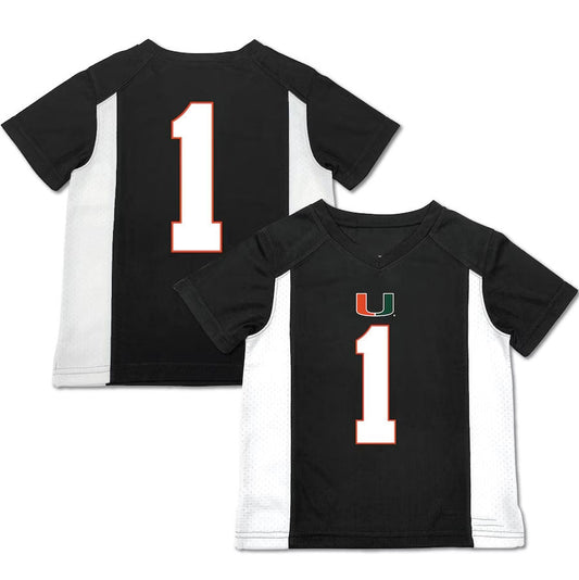 #1 M.Hurricanes Garb Football Jersey - Black American College Jerseys - Main View