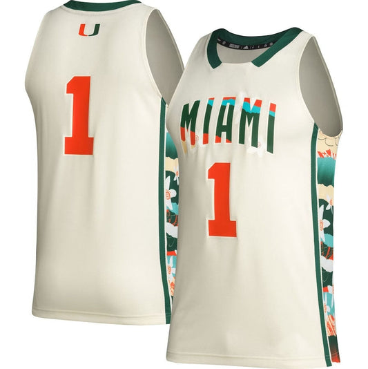 #1 M.Hurricanes Honoring Black Excellence Basketball Jersey - Khaki American College Jerseys - Main View