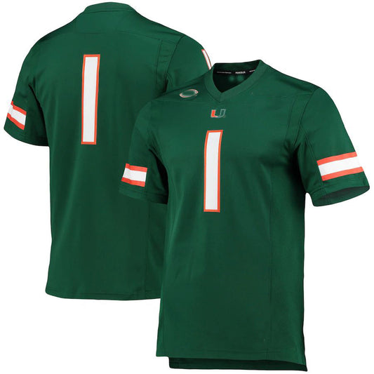 #1 M.Hurricanes Team Premier  Green Football Jersey Stitched American College Jerseys - Main View