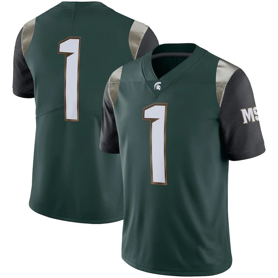#1 M.State Spartans Alternate Limited Jersey Green Stitched American College Jerseys - Main View