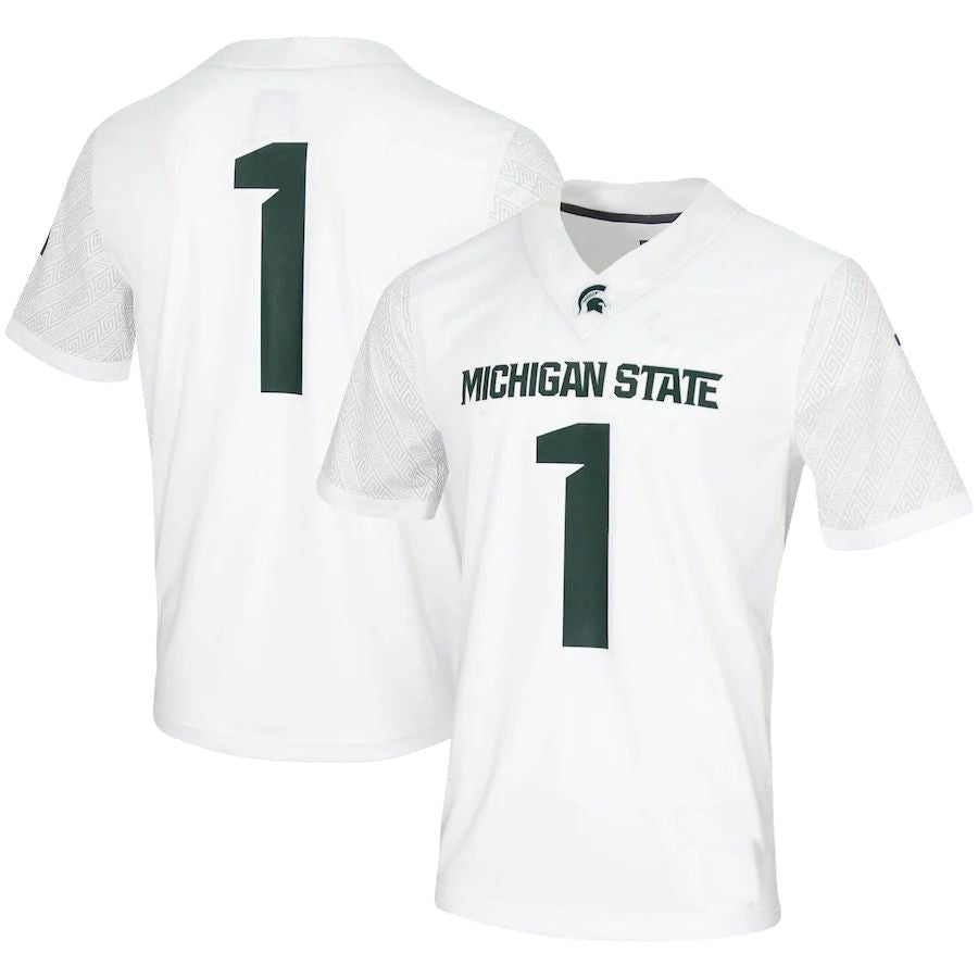 #1 M.State Spartans Untouchable Game Jersey White Stitched American College Jerseys - Main View