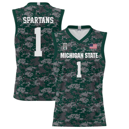 #1 M.State Spartans ProSphere 2022 Carrier Classic Jersey Green Stitched American College Jerseys - Main View