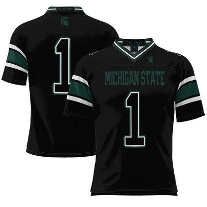 #1 M.State Spartans ProSphere Endzone Football Jersey Black Stitched American College Jerseys - Main View