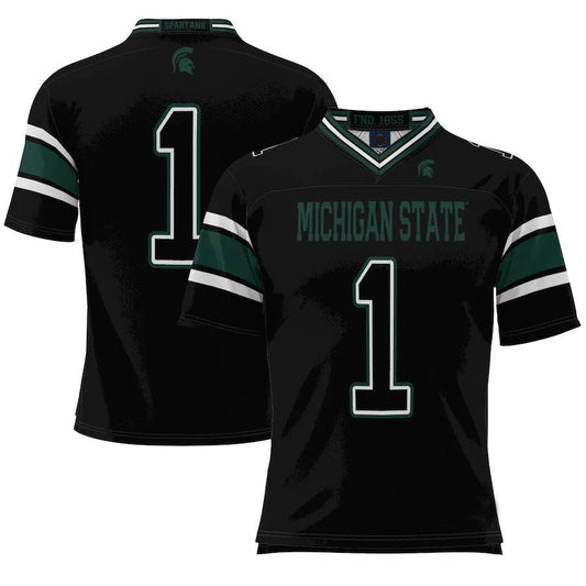 #1 M.State Spartans ProSphere Endzone Football Jersey Black Stitched American College Jerseys - Main View