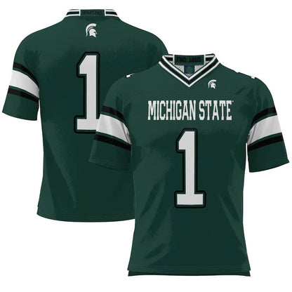 #1 M.State Spartans ProSphere Endzone Football Jersey Green Stitched American College Jerseys - Main View