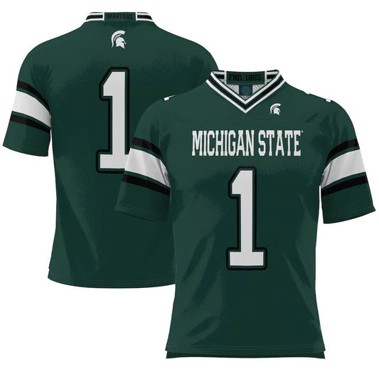 #1 M.State Spartans ProSphere Endzone Football Jersey Green Stitched American College Jerseys - Main View
