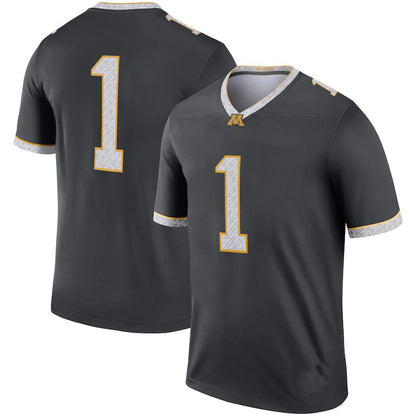 #1 M.Golden Gophers  Legend Alternate Jersey - Gray Stitched American College Jerseys - Main View