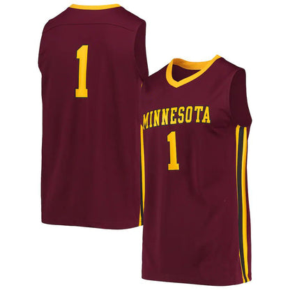 #1 M.Golden Gophers Replica Basketball Jersey  Maroon Stitched American College Jerseys - Main View