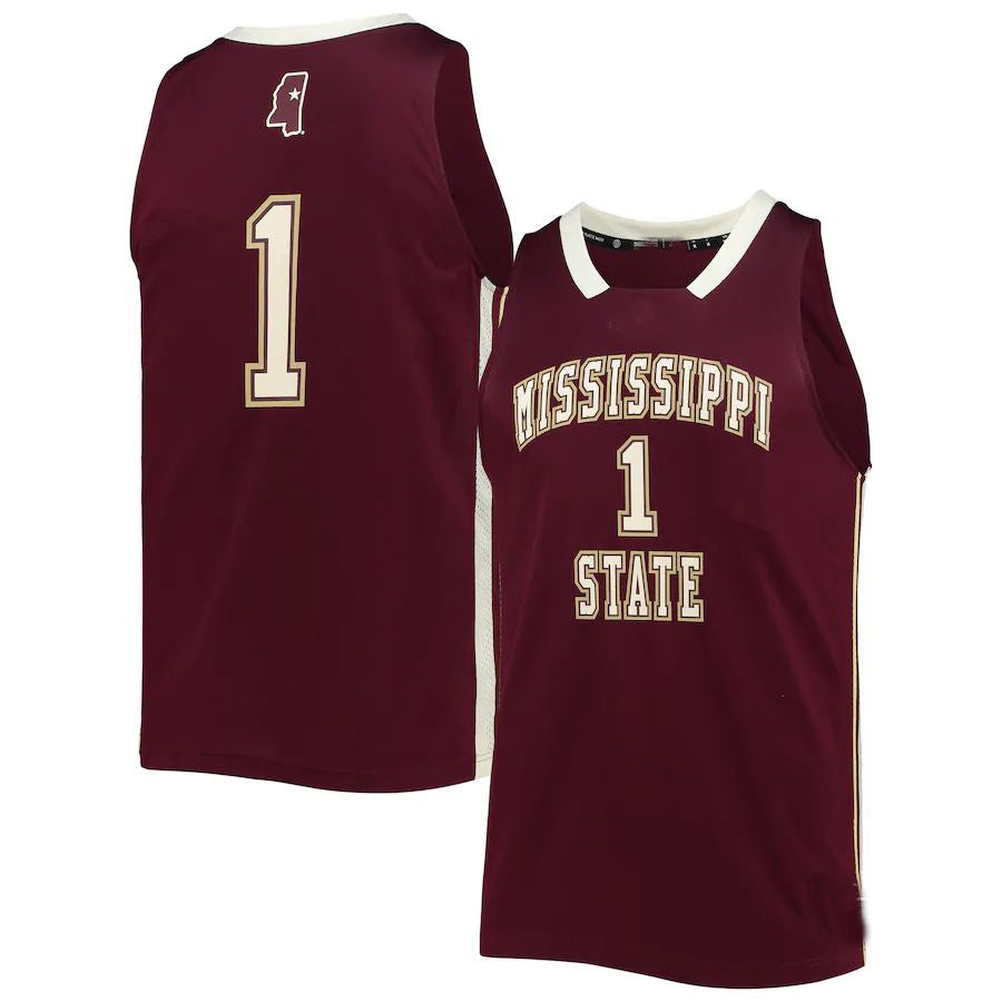 #1 M.State Bulldogs Reverse Retro Jersey Maroon Stitched American College Jerseys - Main View