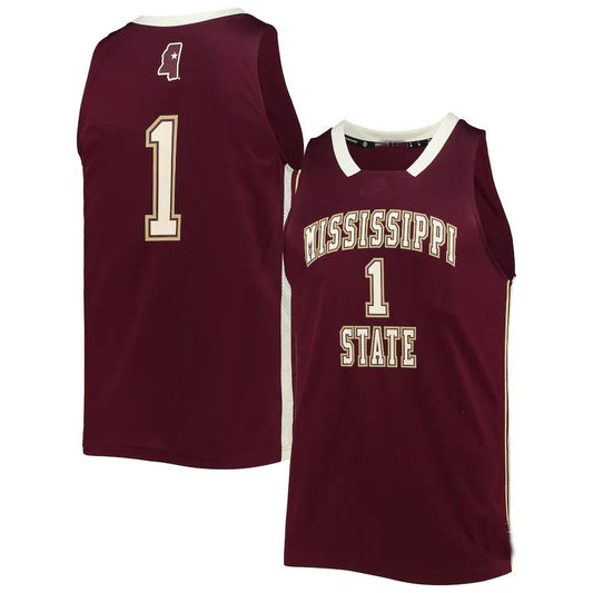 #1 M.State Bulldogs Reverse Retro Jersey Maroon Stitched American College Jerseys - Main View