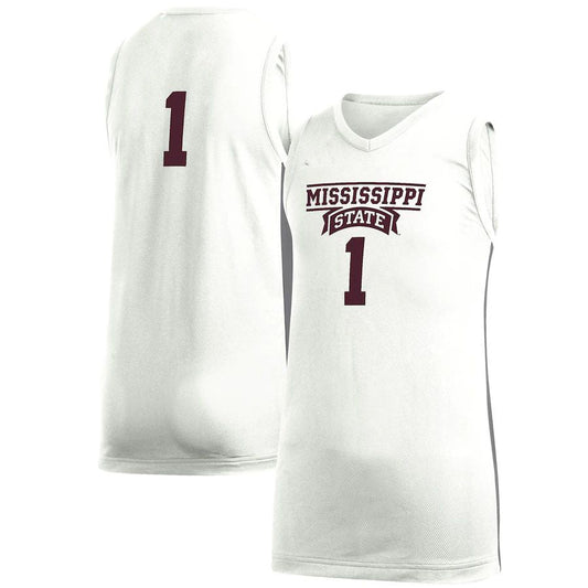 #1 M.State Bulldogs Game Jersey White Basketball Jersey Stitched American College Jerseys - Main View