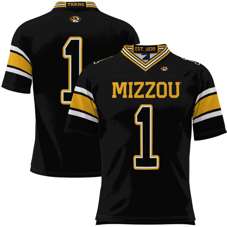 #1 M.Tigers GameDay Greats Football Jersey - Black American College Jerseys - Main View