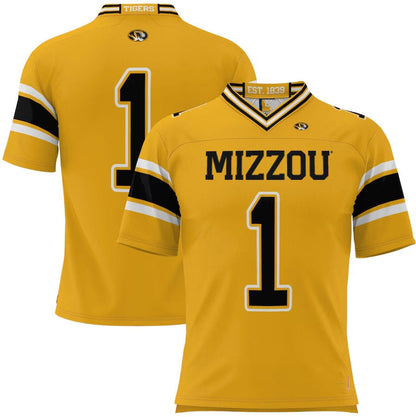 #1 M.Tigers GameDay Greats Football Jersey - Gold American College Jerseys - Main View