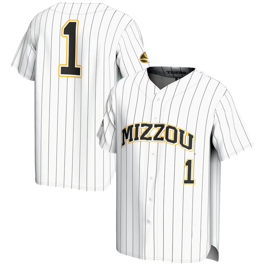 #1 M.Tigers GameDay Greats Lightweight Baseball Jersey - White American College Jerseys - Main View