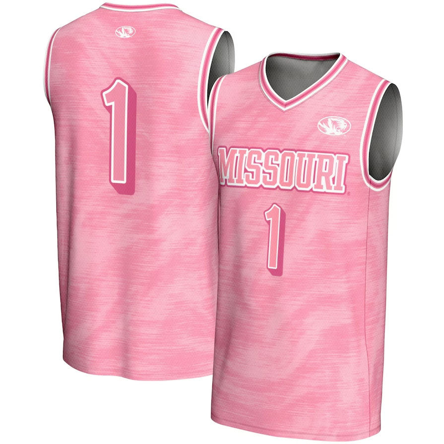 #1 M.Tigers GameDay Greats Lightweight Basketball Fashion Jersey - Pink American College Jerseys - Main View