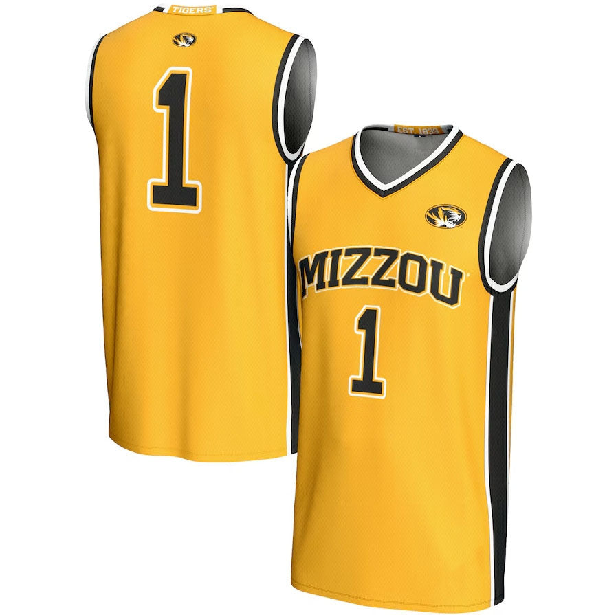 #1 M.Tigers GameDay Greats Lightweight Basketball Jersey - Gold American College Jerseys - Main View