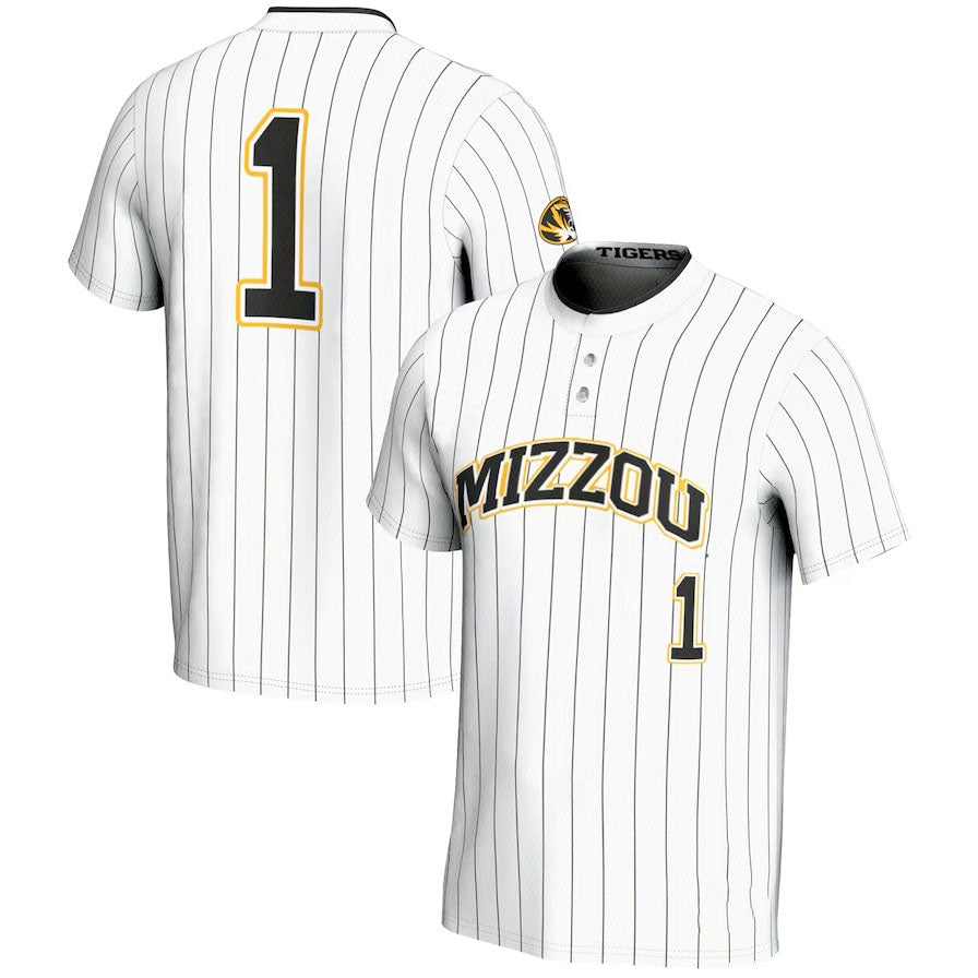 #1 M.Tigers GameDay Greats Unisex Lightweight Softball Jersey - White American College Jerseys - Main View