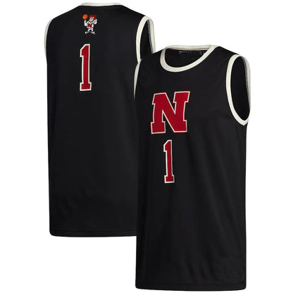 #1 N.Huskers Swingman Jersey  Black Stitched American College Jerseys - Main View