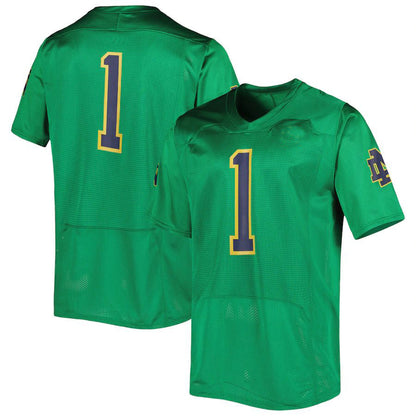 #1 N.Dame Fighting Irish Under Armour Team Wordmark Replica Football Jersey Green Stitched American College Jerseys - Main View
