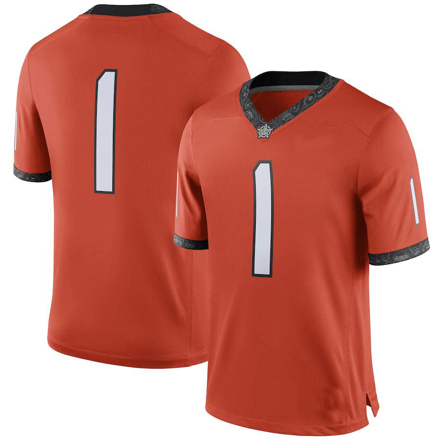 #1 O.State Cowboys Alternate Game Jersey Orange Football Jersey Stitched American College Jerseys - Main View