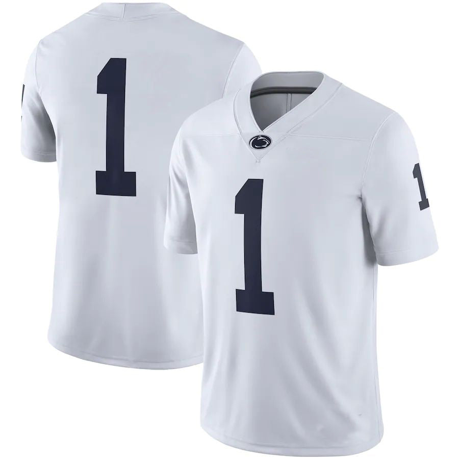 #1 P.State Nittany Lions  Game Player Jersey  White Stitched American College Jerseys - Main View