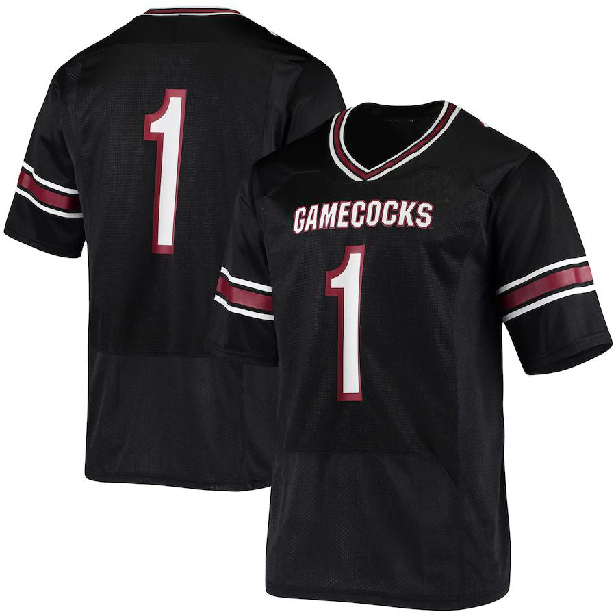 #1 S.Carolina Gamecocks Under Armour Logo Replica Football Jersey Black Stitched American College Jerseys - Main View