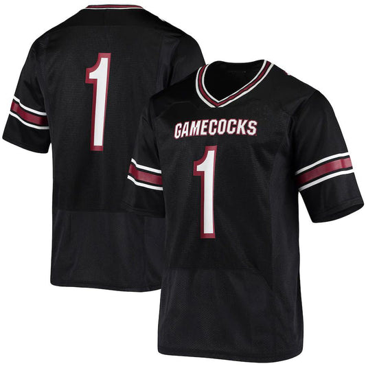 #1 S.Carolina Gamecocks Under Armour Logo Replica Football Jersey Black Stitched American College Jerseys - Main View