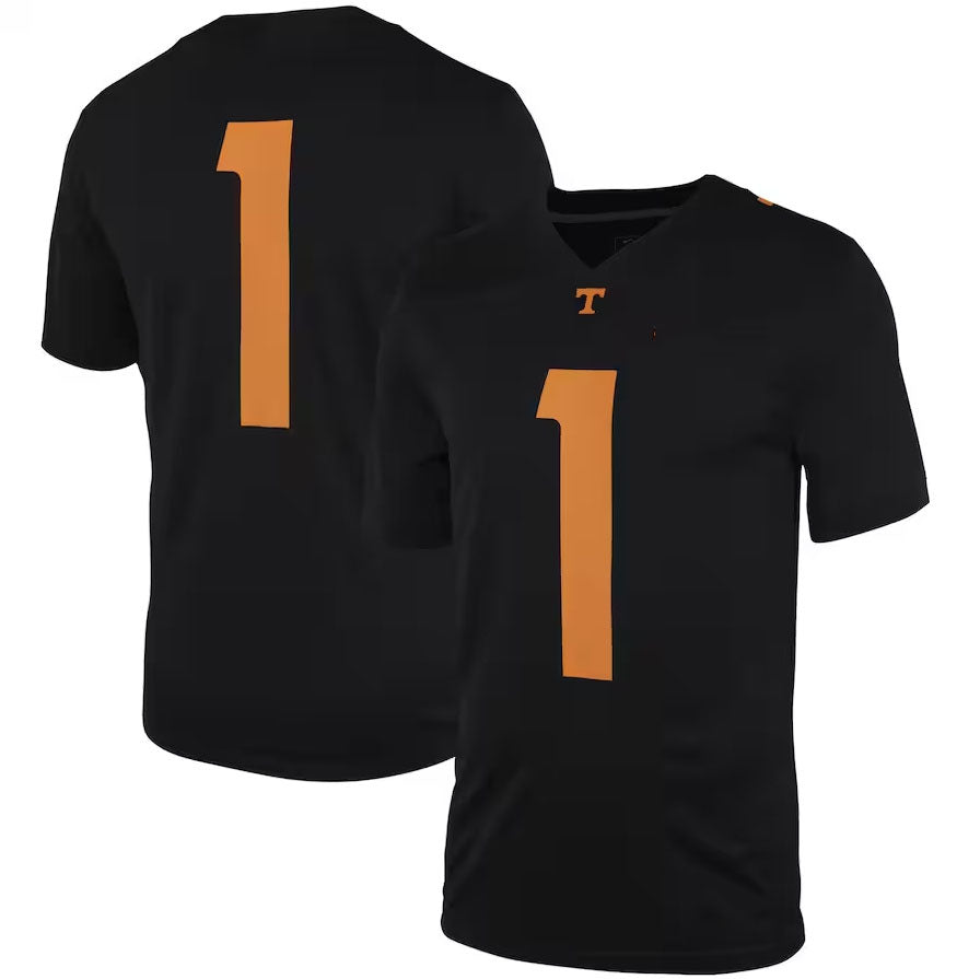 #1 T.Volunteers Dark Mode Game Jersey – Black College Jerseys - Main View