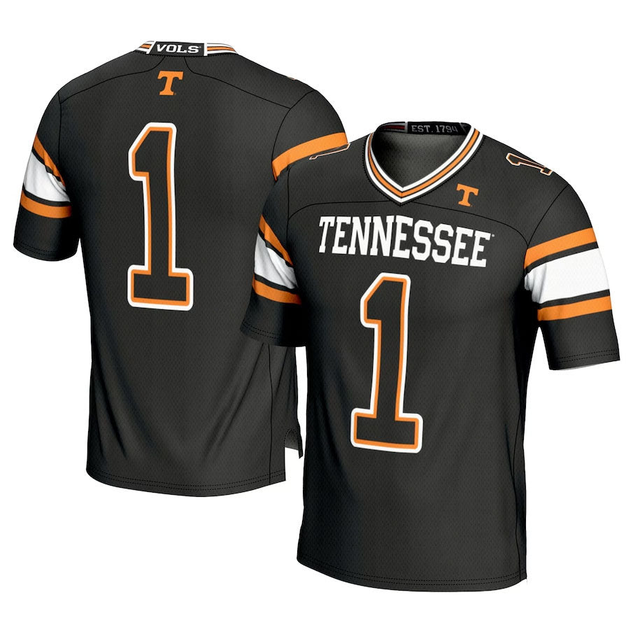 #1 T.Volunteers GameDay Greats Football Jersey - Black College Jerseys - Main View