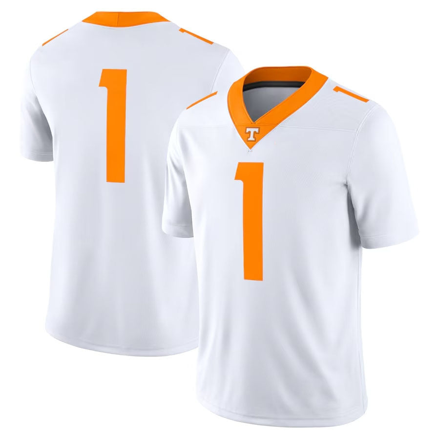 #1 T.Volunteers Game Jersey - White College Jerseys - Main View
