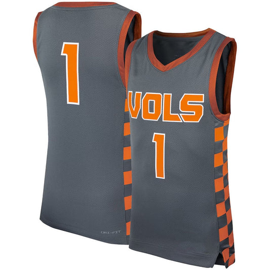 #1 T.Volunteers Icon Replica Basketball Jersey - Gray College Jerseys - Main View