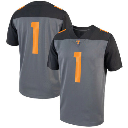 #1 T.Volunteers Alternate Game Football Jersey  Gray Stitched American College Jerseys - Main View
