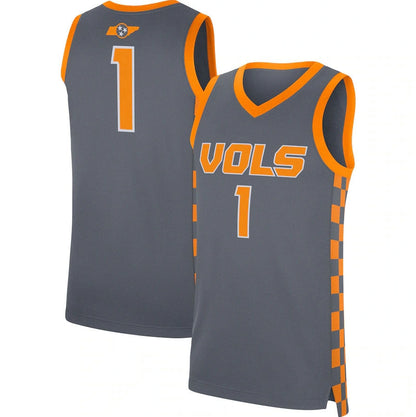 #1 T.Volunteers Replica Jersey - Gray College Jerseys - Main View